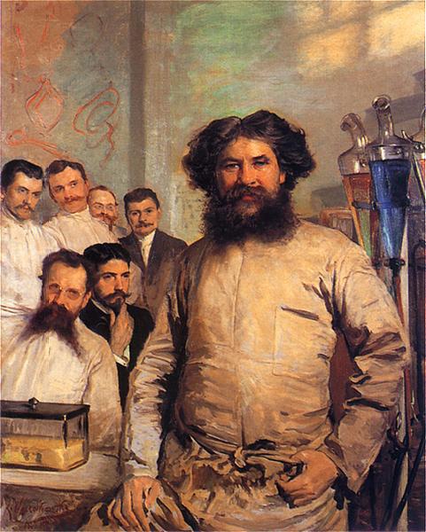 Leon Wyczolkowski Portrait of Ludwik Rydygier with his assistants. Sweden oil painting art